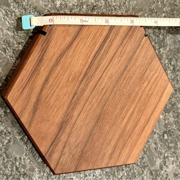 WALNUT WOODEN HEXAGON NECKLACE DISPLAY STAND - Picture 4 of 8